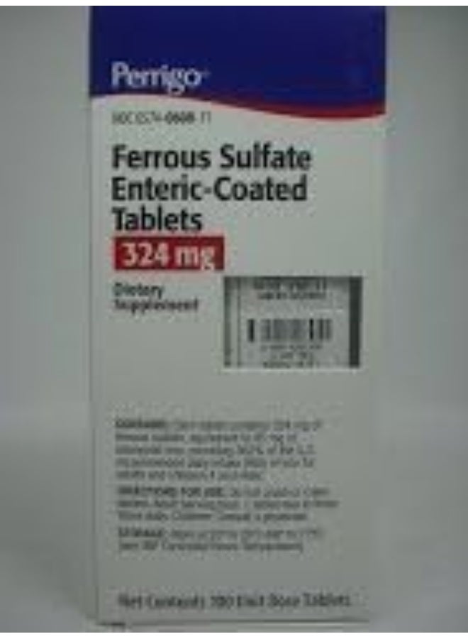 Perrigo Ferrous Sulfate 324mg Enteric-coated Red Tablets 100 count